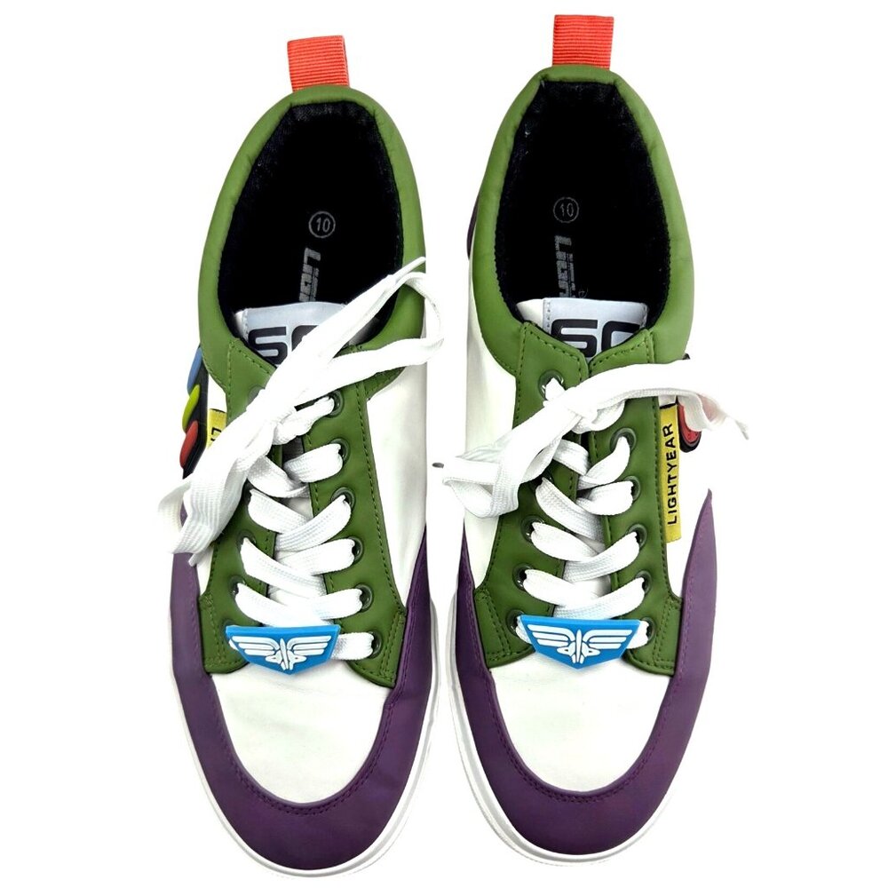 Disney Buzz Lightyear Toy Story Purple Green Low Top Lace Up Sneakers Size 10